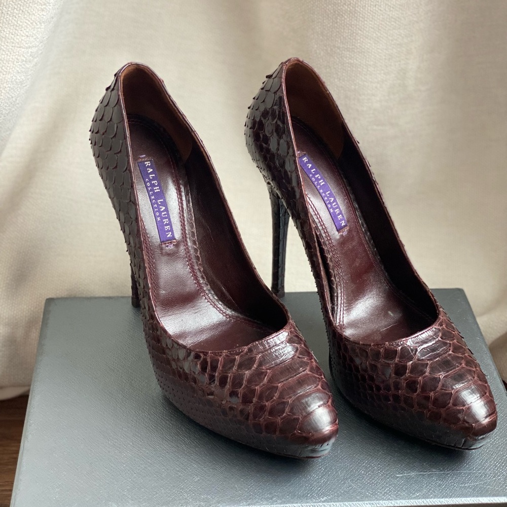 Ralph Lauren Collection Purple Label Python Pumps… - image 2